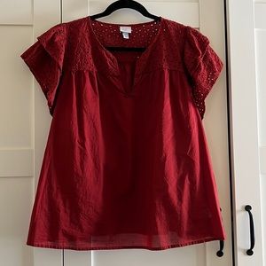 Universal Thread Burnt Red Ruffle Blouse - XXL